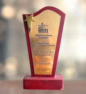 India International Travel Mart Award Trophy Received by Chardham Tour